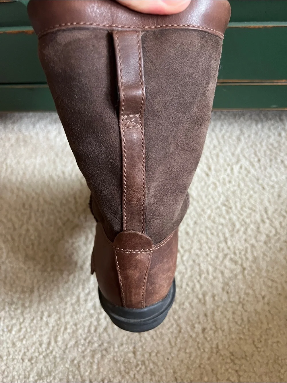 UGG Brown Leather & Suede Women's Winter Pull-On Boots
